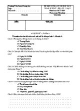 Đề kiểm tra cuối học kì 1 môn Lịch sử-Địa lí Lớp 5 - Năm học 2018-2019
